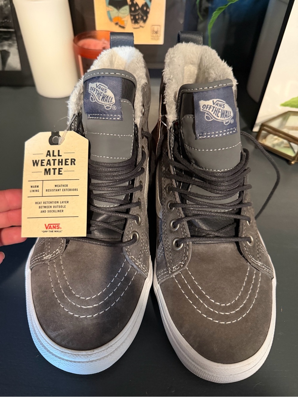 Vans All-Weather High-Top Boots in Gray and White